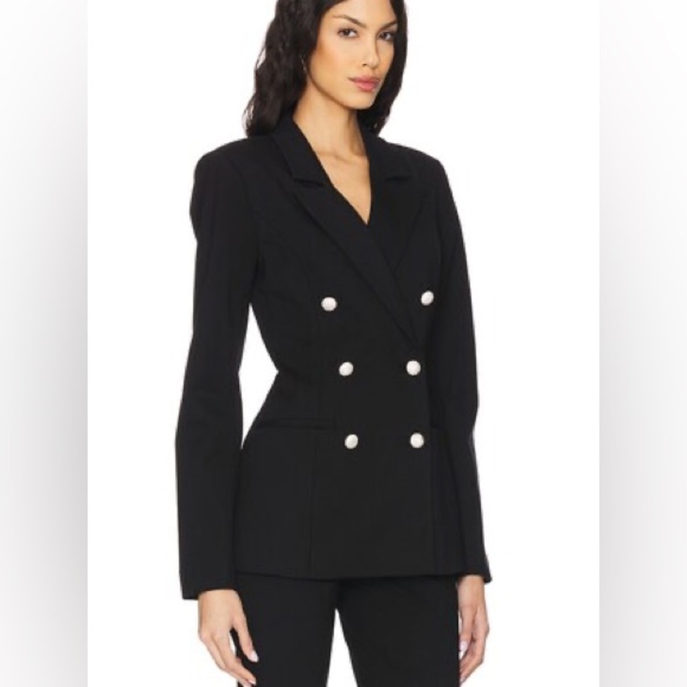 NWT Good American Embellished Double Breasted Blazer in Black size small